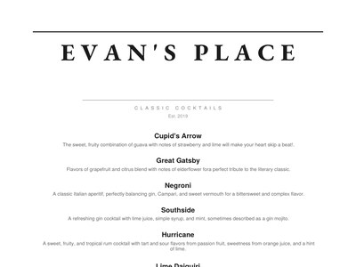 Plain menu preview