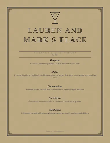 Salvatore Classic menu sample